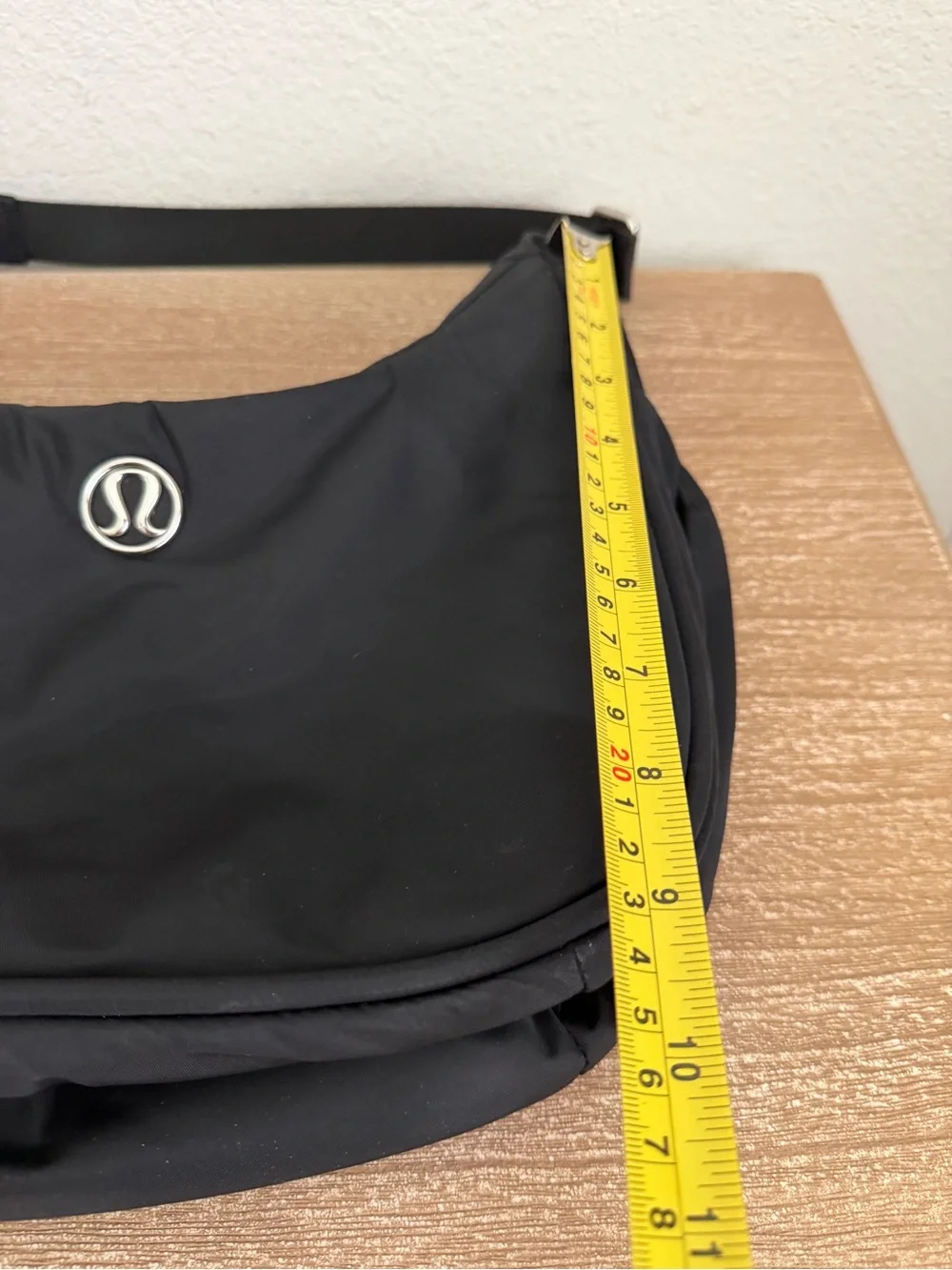 Lululemon City Essentials Shoulder Bag Black/Silver Crescent Shape Purse